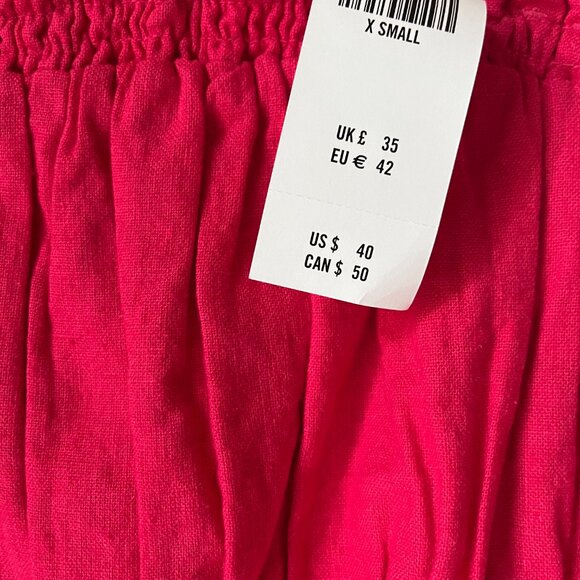 Abercrombie and Fitch, NWT, Maxi-Skirt/Crop Top Set, Fuchsia Linen/Cotton - Picture 5 of 6
